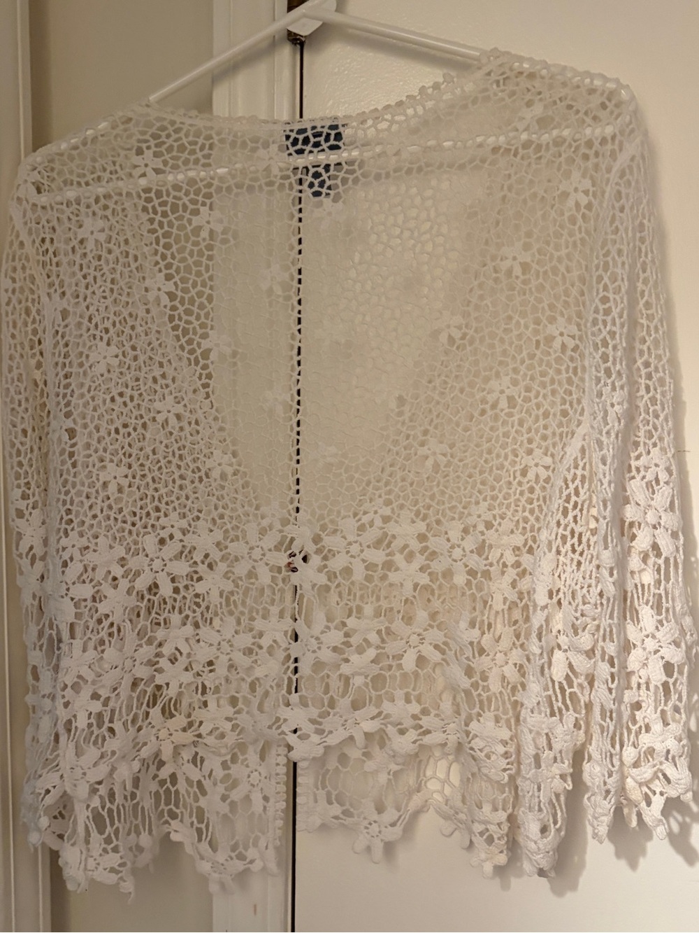 Rabbit Rabbit Rabbit Cream Crochet Knit Kimono Cover-Up - Picture 3 of 4